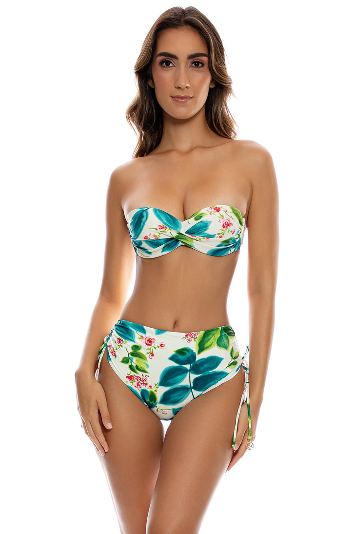FLORAL BABY - Underwire Push Up Bandeau Top & High Waist Bottom • Multicolor