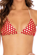 DOTTED DELIGHT - Triangle Top & Wavy Ruched Back Tie Side Bottom • Ruby Red Campaign