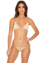 DOTTED DELIGHT - Triangle Top & Wavy Ruched Back Tie Side Bottom • Ruby Red