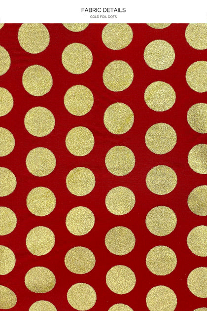 DOTTED DELIGHT - Triangle Top & Wavy Ruched Back Tie Side Bottom • Ruby Red