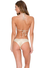 COSITA BUENA - Wavy Triangle Top & Wavy Brazilian Ruched Back Bottom • Gold Rush