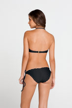 COSITA BUENA - Underwire Push Up Bandeau & Wavy Full Tie Side Ruched Back • Black