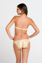 COSITA BUENA - Underwire Push Up Bandeau & Wavy Full Tie Side Ruched Back • Gold Rush