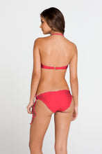 COSITA BUENA - Underwire Push Up Bandeau & Wavy Full Tie Side Ruched Back • Bombshell Red
