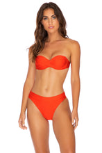 COSITA BUENA - Underwire Push Up Bandeau Top & High Leg Banded Waist Bottom • Sangrita