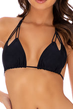 COSITA BUENA - Zig Zag Knotted Cut Out Triangle Top & Seamless Wavy Ruched Back Bottom • Black Campaign