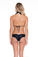 COSITA BUENA - Halter Top & Wavy Brazilian Ruched Back Bottom • Black