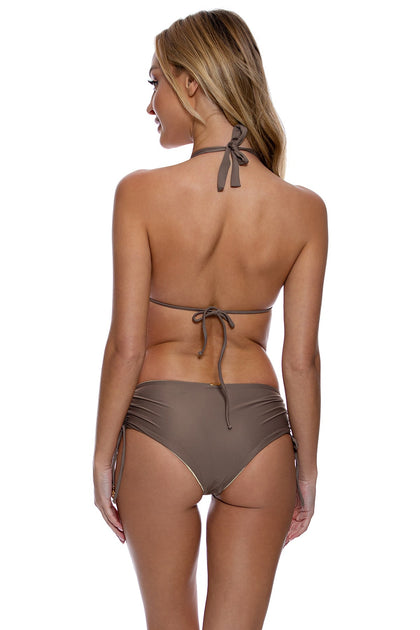 COSITA BUENA - Halter Top & Adjustable Reversible Drawstring High Bottom • Sandy Toes