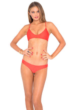 COSITA BUENA - Criss Cross Back Bra Top & Reversible Buns Out Bottom • Luli Red