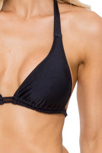 COSITA BUENA - Halter Triangle Top & Full Ruched Back Bottom • Black