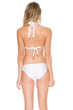 COSITA BUENA - Halter Triangle Top & Full Ruched Back Bottom • White