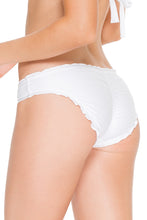 COSITA BUENA - Halter Triangle Top & Full Ruched Back Bottom • White