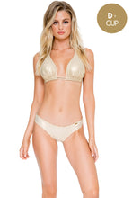 COSITA BUENA - Halter Triangle Top & Full Ruched Back Bottom • Gold Rush