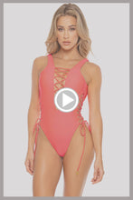 COSITA BUENA - Interlaced Open Side One Piece BodySuit • Bombshell Red