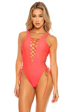 COSITA BUENA - Interlaced Open Side One Piece BodySuit • Bombshell Red