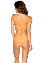 COSITA BUENA - Molded Push Up Bandeau Halter Top & Scrunch Panty Ruched Back • Melon
