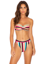 GOLDMINE - Underwire Push Up Bandeau Top & High Leg Banded Waist Bottom • Multicolor