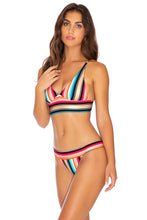 GOLDMINE - Cross Back Bustier Top & Banded Moderate Bottom • Multicolor