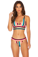 GOLDMINE - Cross Back Bustier Top & Banded Moderate Bottom • Multicolor