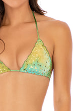 OFF DUTY MERMAID - Wavy Triangle Top & Wavy Ruched Back Tie Side Bottom • Multicolor