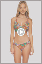 COSMO GIRL - Cross Back Bustier Top & Seamless Wavy Ruched Back Bottom • Multicolor