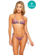 RULE BREAKER - Triangle Top & Wavy Ruched Back Tie Side Bottom • Multicolor