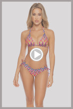 RULE BREAKER - Triangle Halter Top & Adjustable Side Full Bottom• Multicolor