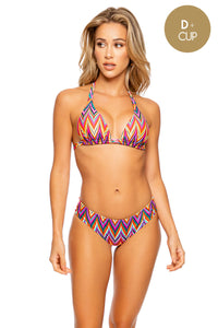 RULE BREAKER - Triangle Halter Top & Seamless Full Ruched Back Bottom • Multicolor