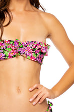 SEXY SEÑORITA - Ruffle Bandeau & Tie Side Moderate Bottom • Pink Black