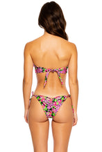 SEXY SEÑORITA - Ruffle Bandeau & Tie Side Brazilian Bottom • Pink Black