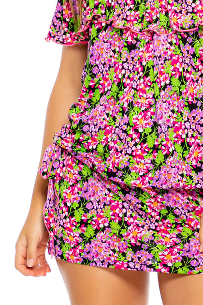 SEXY SEÑORITA - Ruffle Dress • Pink Black