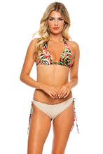 LA VIDA ES UN CARNAVAL - Triangle Halter Top & Drawstring Side Full Bottom • Multicolor