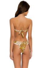 SWEET ESCAPE - Gold V Ring Bandeau Top & High Leg Bottom • Multicolor