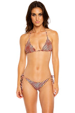 GLAM LOVIN - Triangle Top & Wavy Ruched Back Tie Side Bottom • Multicolor