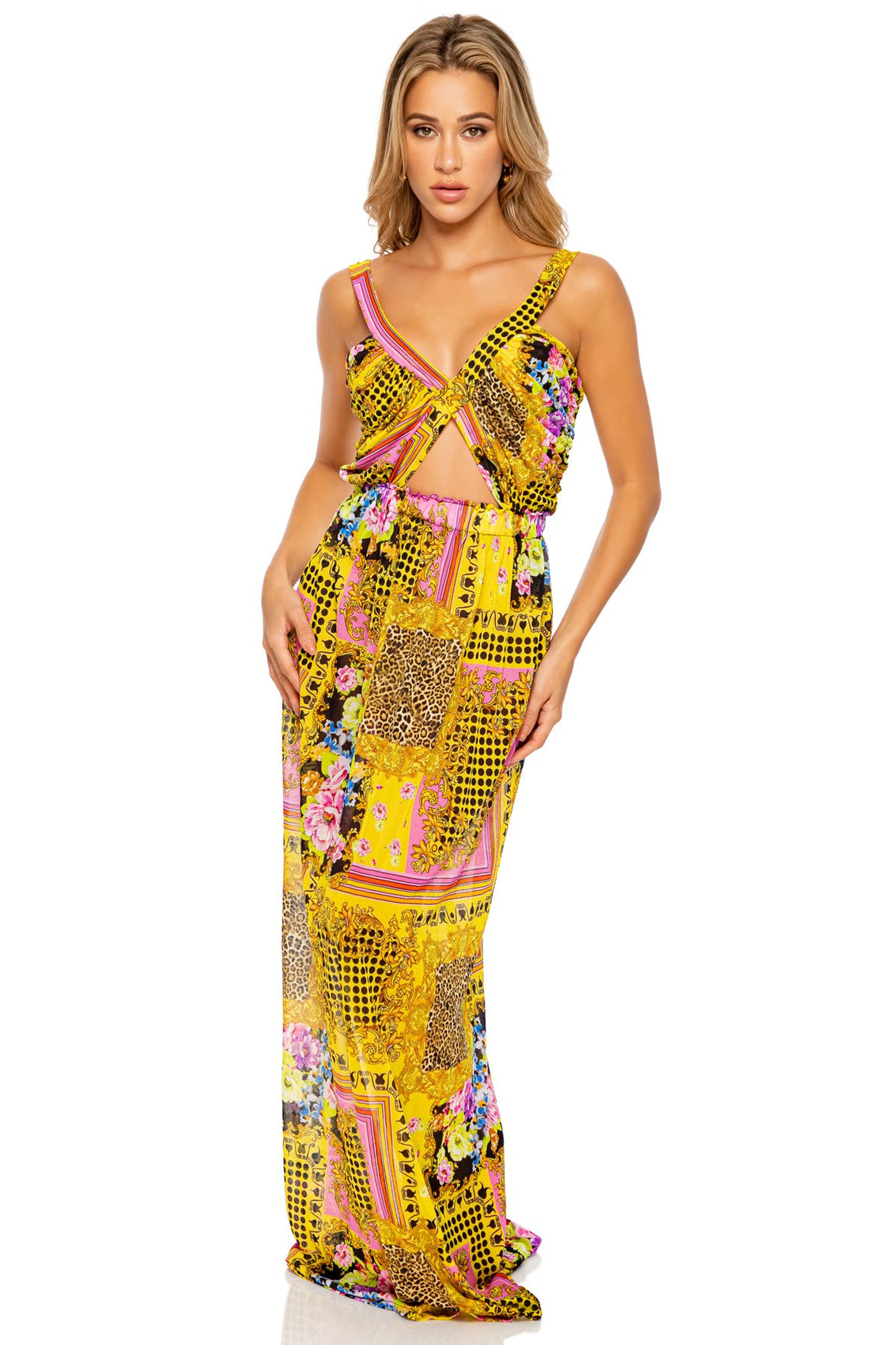 BACK  IN TIME - Timeless Cut Out Long Dress • Multicolor
