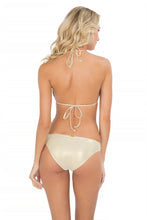 MOON OVER MIAMI - Molded Push Up Bandeau Halter Top & Seamless Full Bottom • White