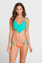 FIESTA DE FLORES - Plunge Push Up Fringe Underwire Top & Multi Strings Full Bottom • Multicolor