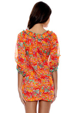 FIESTA DE FLORES - Ruffle V Neck Dress • Multicolor