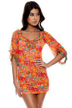 FIESTA DE FLORES - Ruffle V Neck Dress • Multicolor