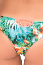 MIAMI NICE - Crochet Open Front Bandeau Top & Sexy Back Crochet Skimpy Bottom • Multicolor