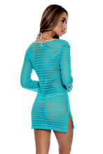 BURBUJAS DE AMOR - Plunge Dress • Aqua