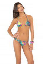 CLANDESTINA - Triangle Top & Strappy Brazilian Ruched Back Bottom • Multicolor