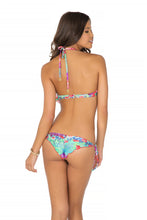 PEQUEÑO PARAISO - Cascade Push Up Underwire Top & Wavy Ruched Back Brazilian Tie Side Bottom • Multicolor