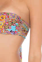 TORNASOL - Criss Cross Bandeau Top With Removable Tassel & Criss Cross Sides Full Bottom • Multicolor