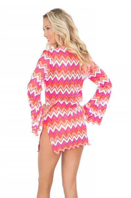 FLAMINGO BEACH - Plunge Dress • Multicolor