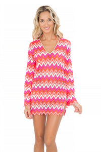 FLAMINGO BEACH - Plunge Dress • Multicolor