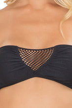 FOR YOUR EYES ONLY - V Cut Net Bandeau & Net Sides Brazilian Ruched Back Tie Side • Black