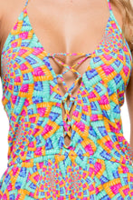STAR GIRL - Deep V Laced Romper • Multicolor