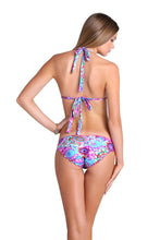 SOL BRILLANTE - Triangle Halter Top & Full Ruched Back Bottom • Multicolor