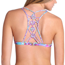 SOL BRILLANTE - Hand Knit Crochet Flowers Back Bra Top